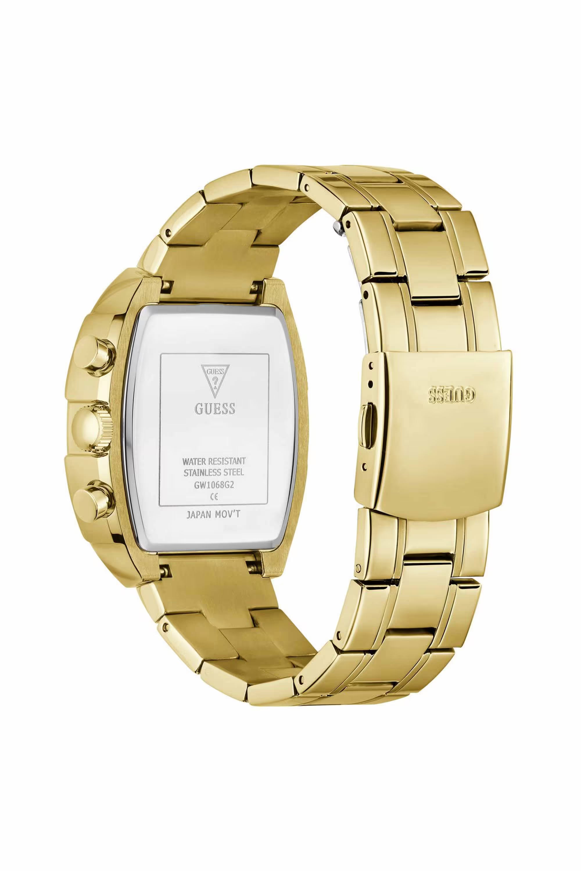 GUESS GW1068G2 Phoenix Quantum Men's Quartz Multifunction Watch Gold Dial Gold Stainless Steel Bracelet