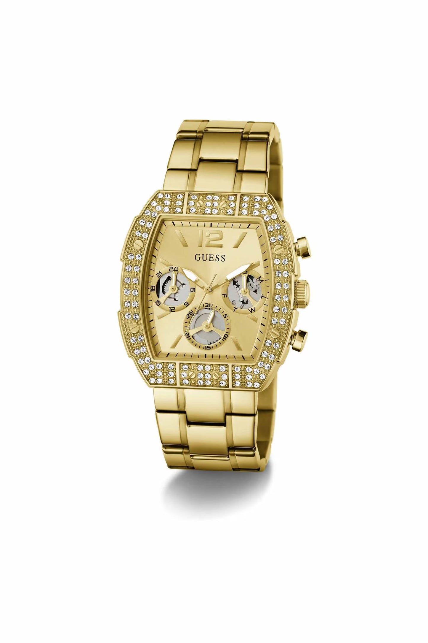 GUESS GW1068G2 Phoenix Quantum Men's Quartz Multifunction Watch Gold Dial Gold Stainless Steel Bracelet