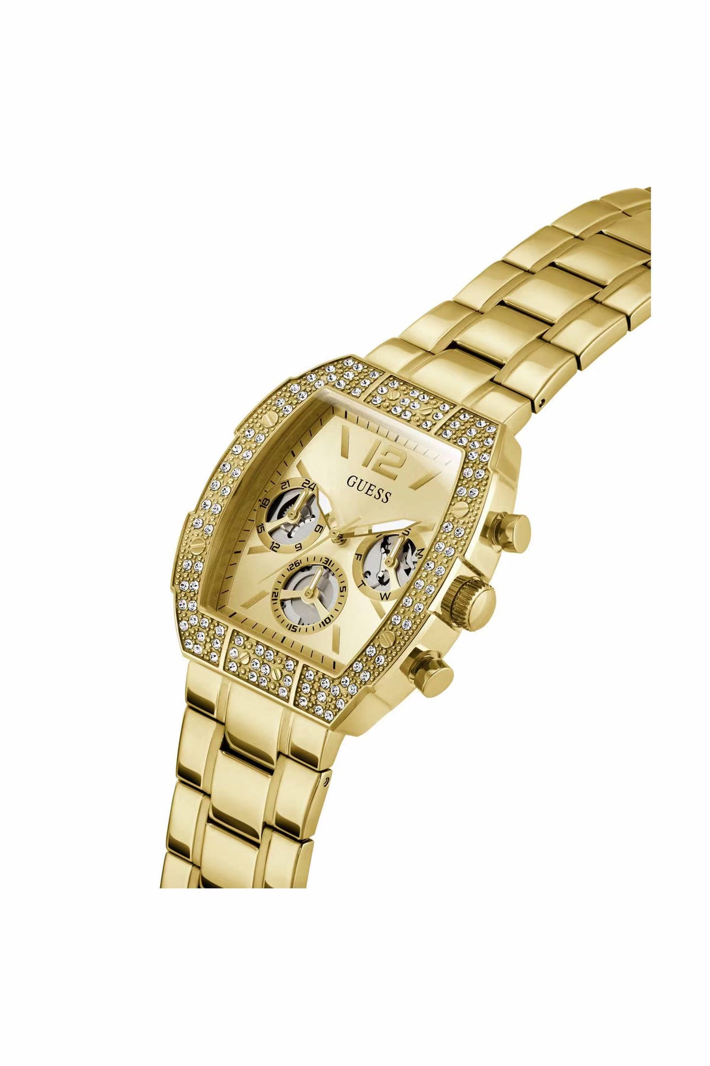 GUESS GW1068G2 Phoenix Quantum Men's Quartz Multifunction Watch Gold Dial Gold Stainless Steel Bracelet