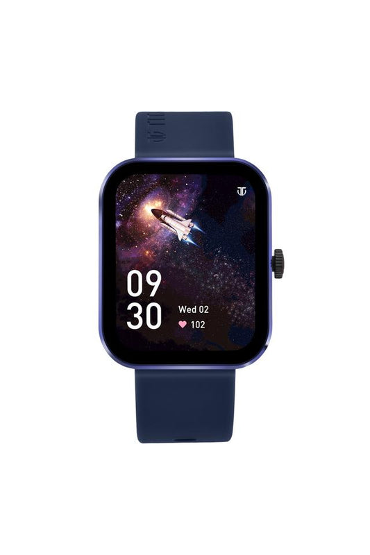 Titan Wearables Talk S Smartwatch – Blue Silicone, Bluetooth Calling & Fitness Tracking (90165AP02)