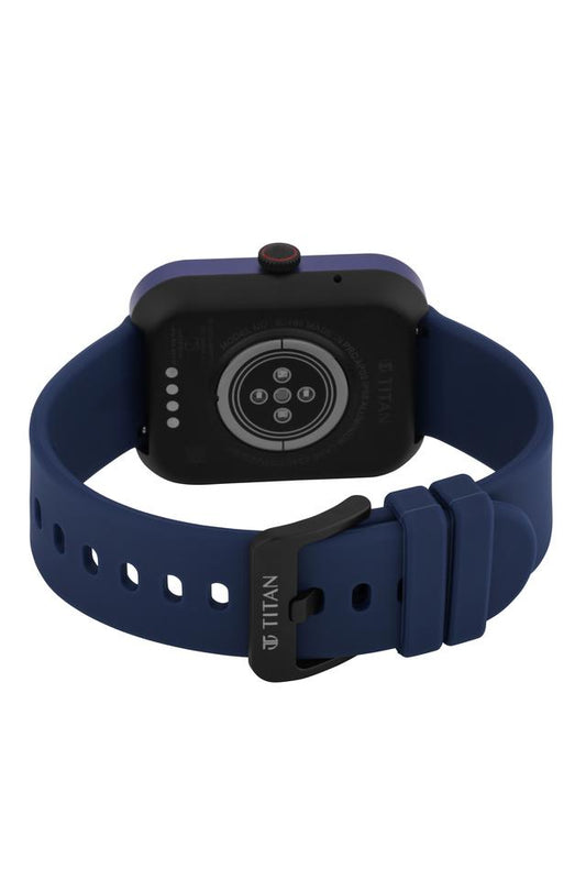Titan Wearables Talk S Smartwatch – Blue Silicone, Bluetooth Calling & Fitness Tracking (90165AP02)