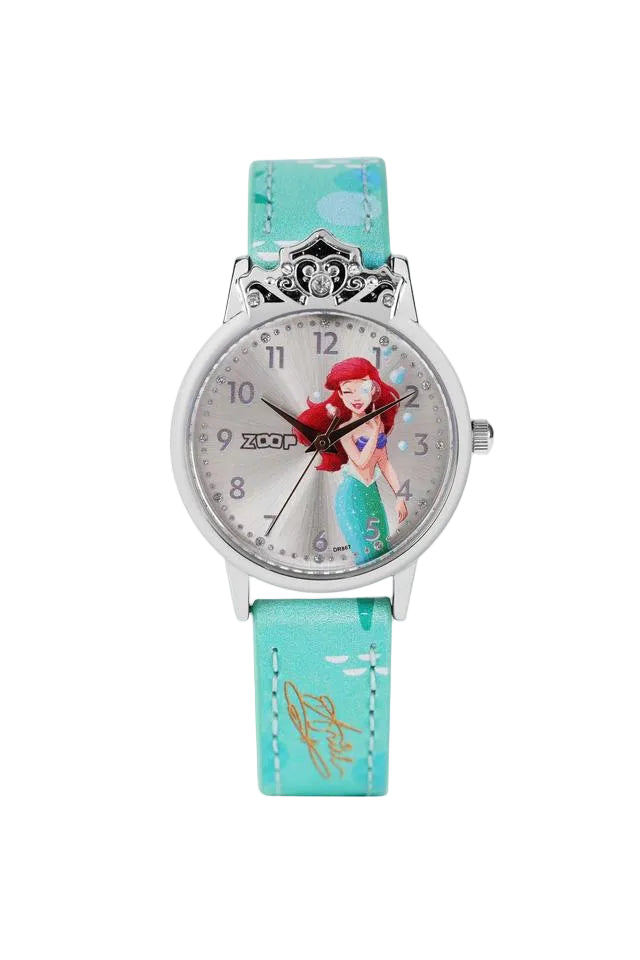 Zoop 26050SL01 Analog Quartz Kids’ Watch with Silver Dial and Green PU Strap