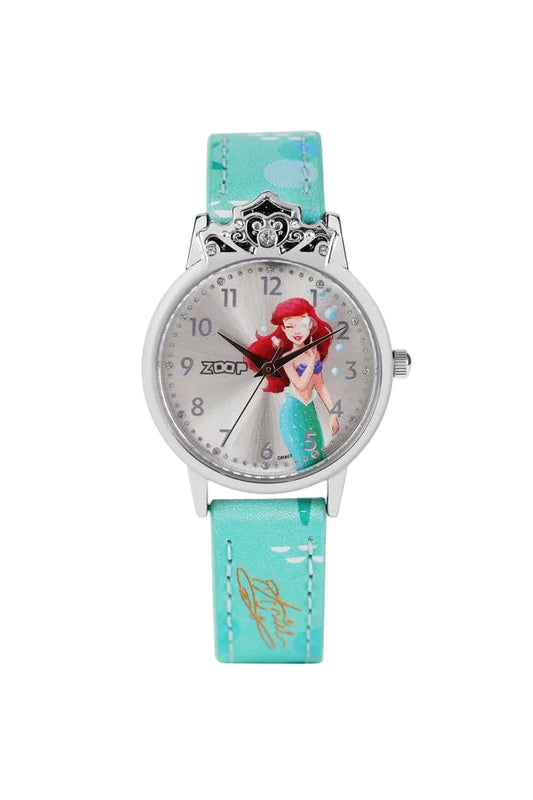 Zoop 26050SL01 Analog Quartz Kids’ Watch with Silver Dial and Green PU Strap
