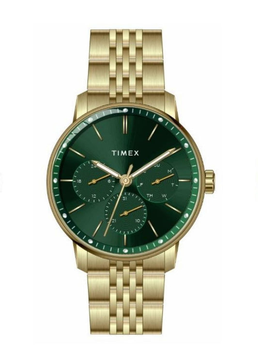 Timex TWEG25407 Men’s Green Dial Analog Watch with Stainless-Steel Strap