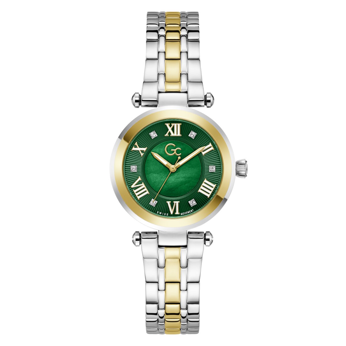 Gc Z63004L9 TopChic Mid Size Women's Swiss Made Green Mother of Pearl Analog Watch