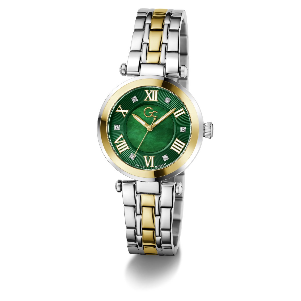 Gc Z63004L9 TopChic Mid Size Women's Swiss Made Green Mother of Pearl Analog Watch