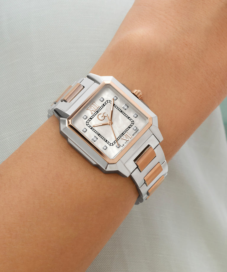 GC Z72001L1 SquareCut Lady Mid Size Women's Swiss Made Mother of Pearl Analog Watch