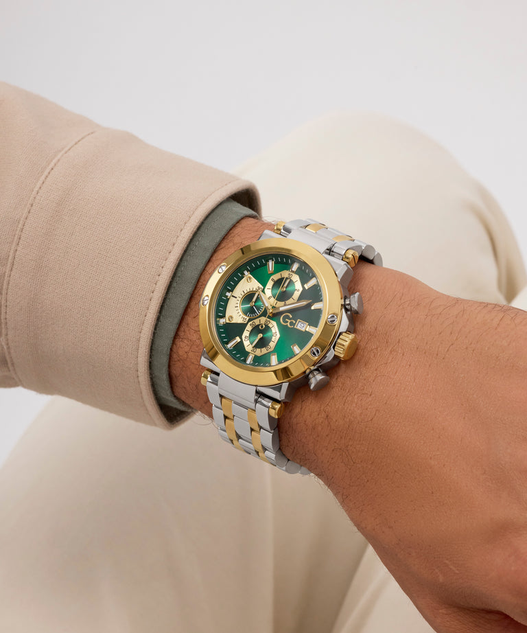 GC Z75003G9 TechnoForce Men's Swiss Made Green Chronograph Watch