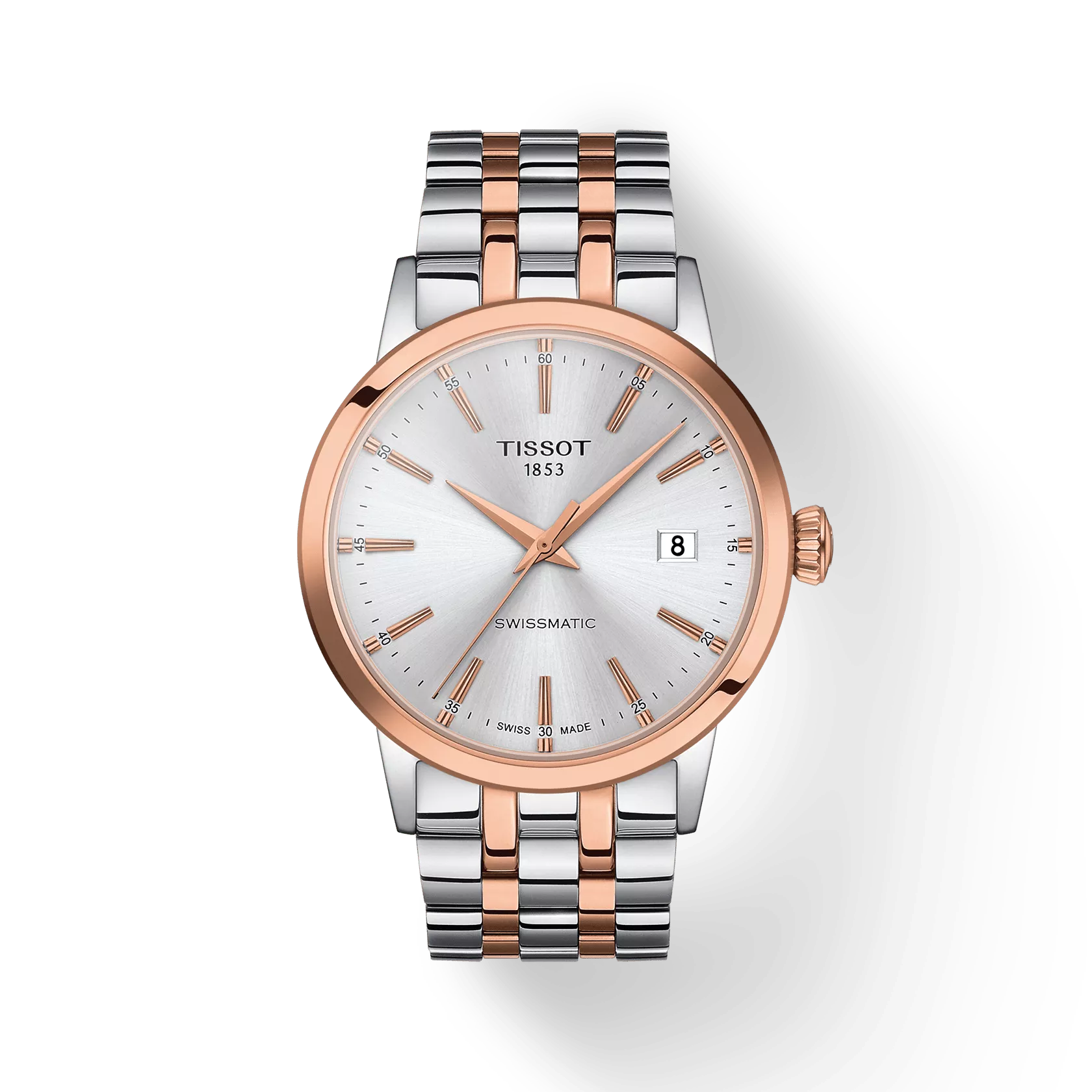 Tissot T1294072203100 Analog Classic Men Dream Swissmatic Automatic Stainless Steel Two-Tone Silver Dial 42mm Male Watch