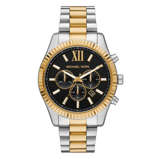 Michael Kors MK9207 Lexington Quartz Chronograph Black Dial Two-Tone Stainless Steel Men's Watch