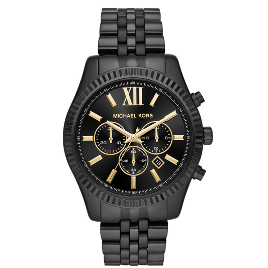 Michael Kors MK8603I Lexington Quartz Chronograph Black Dial Black Stainless Steel Men's Watch