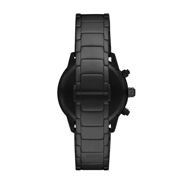 Emporio Armani AR11242I Mario Men's Black Stainless Steel Chronograph Analog Quartz Watch 43mm | Luxury Designer Watch