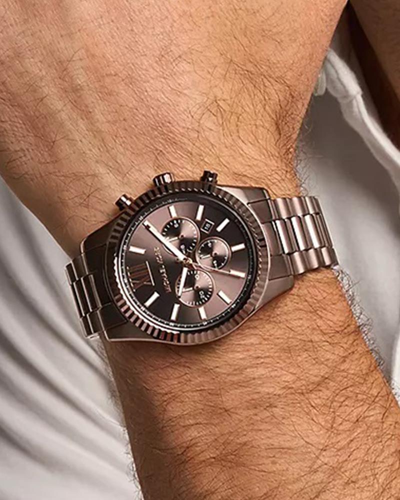 Michael Kors MK9224I Lexington Quartz Chronograph Brown Dial Brown Stainless Steel Men's Watch