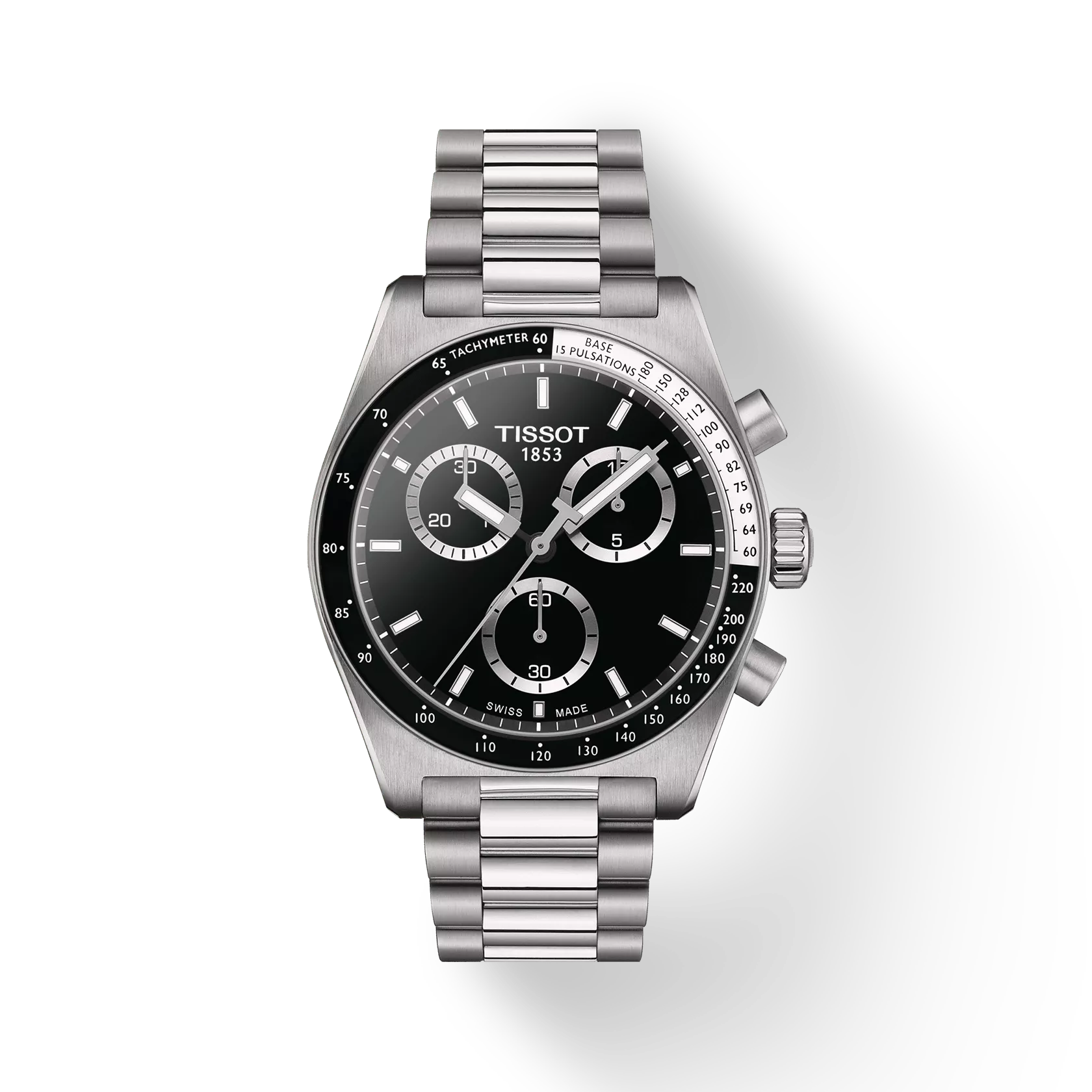 Tissot T1494171105100 PR516 Swiss Quartz Analog Black Dial 40mm Stainless Steel Case Stainless Steel Bracelet Male Chronograph Watch