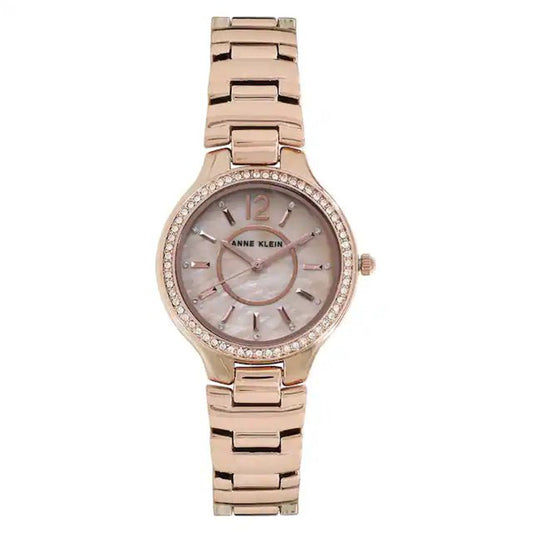 Anne Klein AK1854RMRG Analog Quartz Ladies’ Watch with Rose-Gold Mother-of-Pearl Dial & Rose-Gold Stainless Steel Bracelet