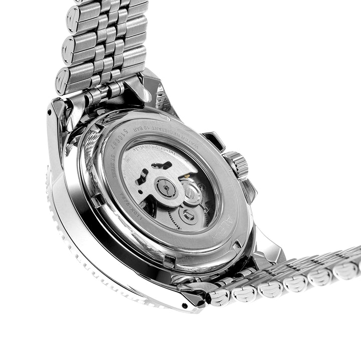 Alba AU4047X1 Analog Automatic Men’s Watch with Dark Olive Green Dial & Silver Stainless Steel Strap
