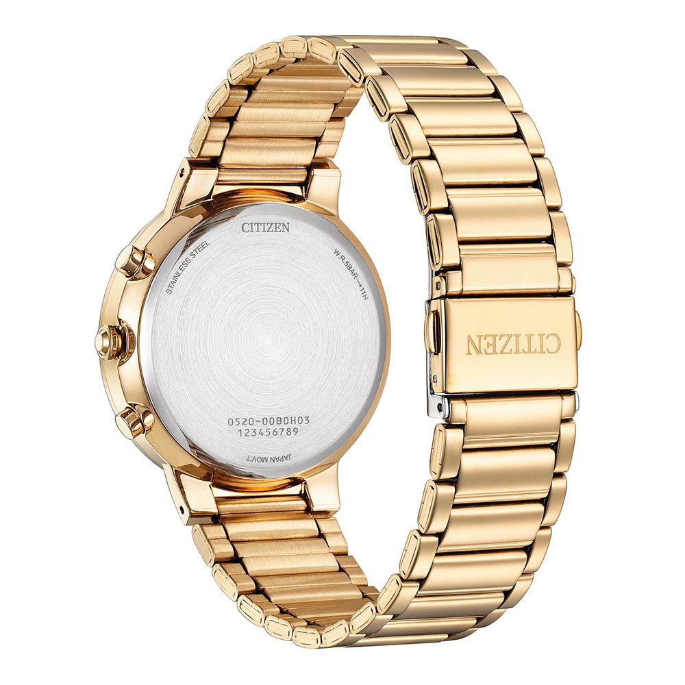 Citizen AN8223-54X Quartz Chronograph Green Dial with Rose Gold-Tone Stainless Steel Watch for Men