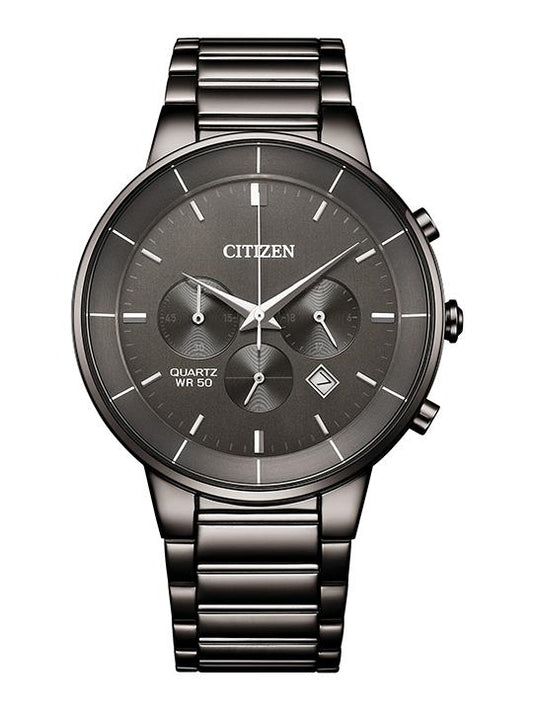 Citizen AN8227-53H Quartz Chronograph Grey Dial with Black Ion-Plated Stainless Steel Watch for Men