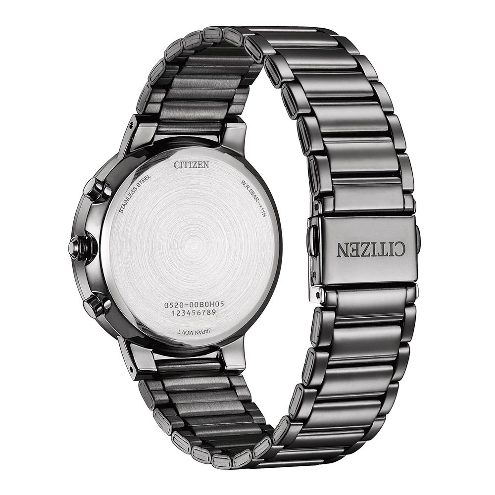 Citizen AN8227-53H Quartz Chronograph Grey Dial with Black Ion-Plated Stainless Steel Watch for Men