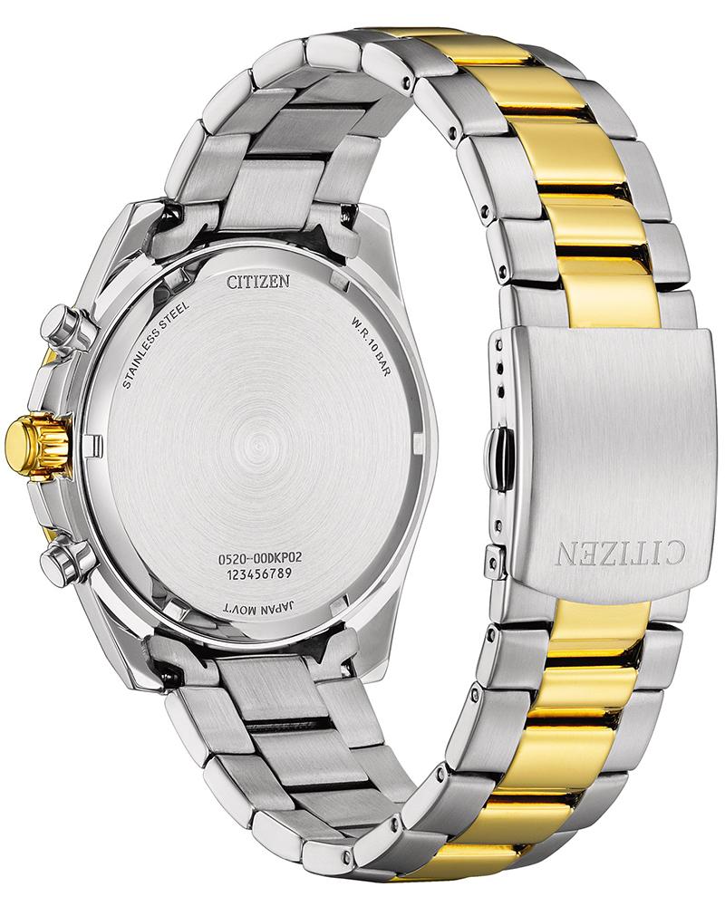 Citizen AN8234-58X Quartz Chronograph Green Dial with Two-Tone Stainless Steel Watch for Men