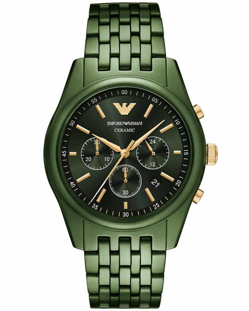 Emporio Armani AR70017I  Men Green Watch Quartz Analog Chronograph Watch For Men