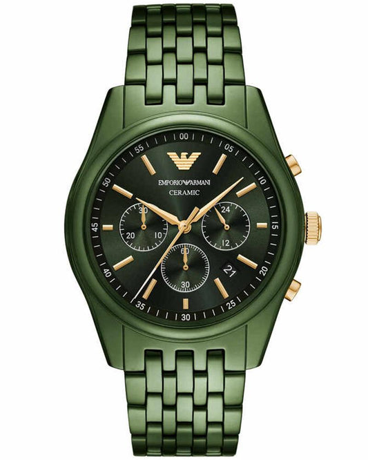 Emporio Armani AR70017I  Men Green Watch Quartz Analog Chronograph Watch For Men