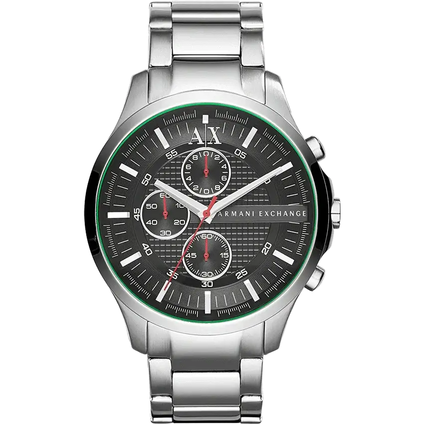 Armani Exchange AX2163 Black Dial Silver Steel Chronograph Quartz Watch for Men
