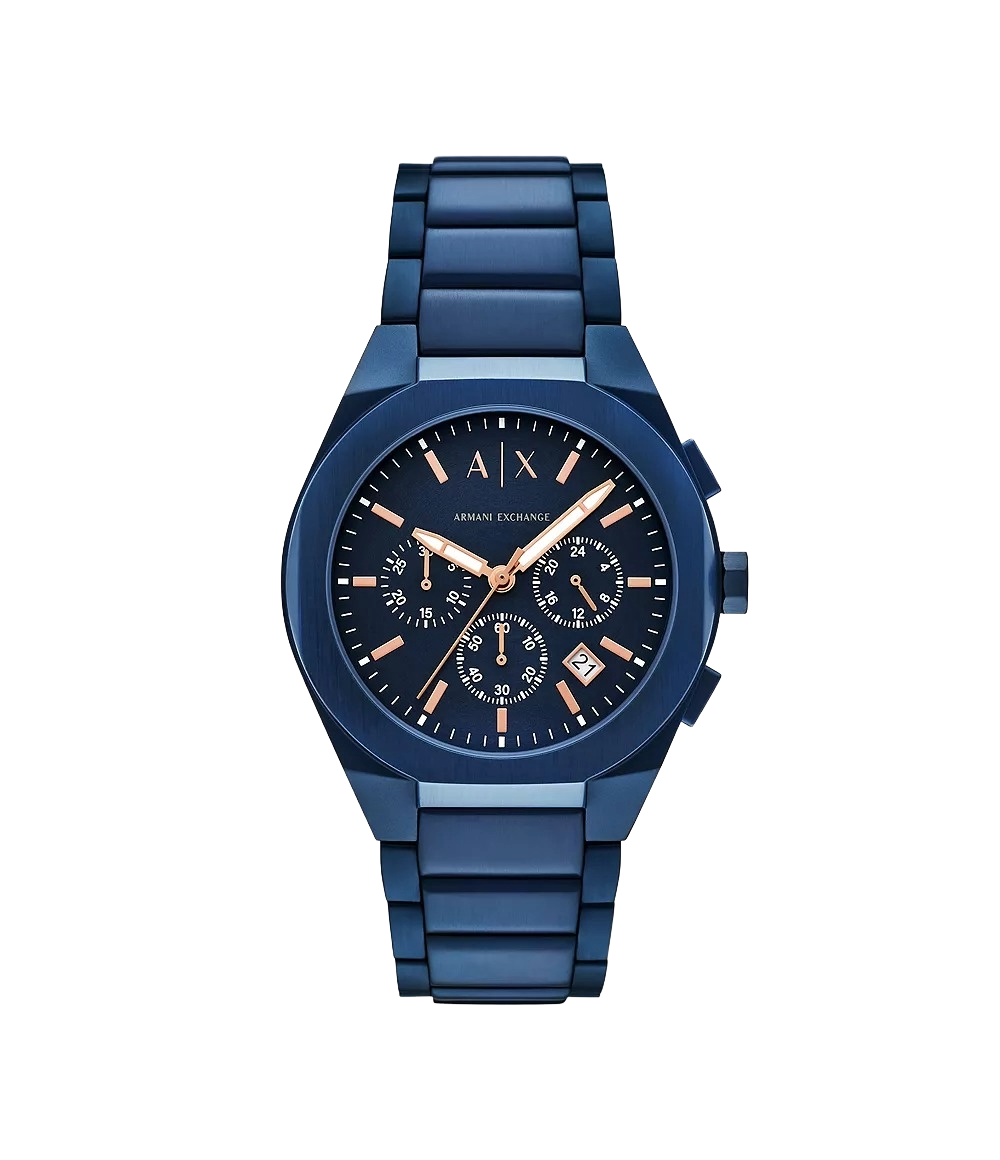Armani Exchange AX4189I Men's Quartz Chronograph Watch Blue Dial Blue Stainless Steel Strap