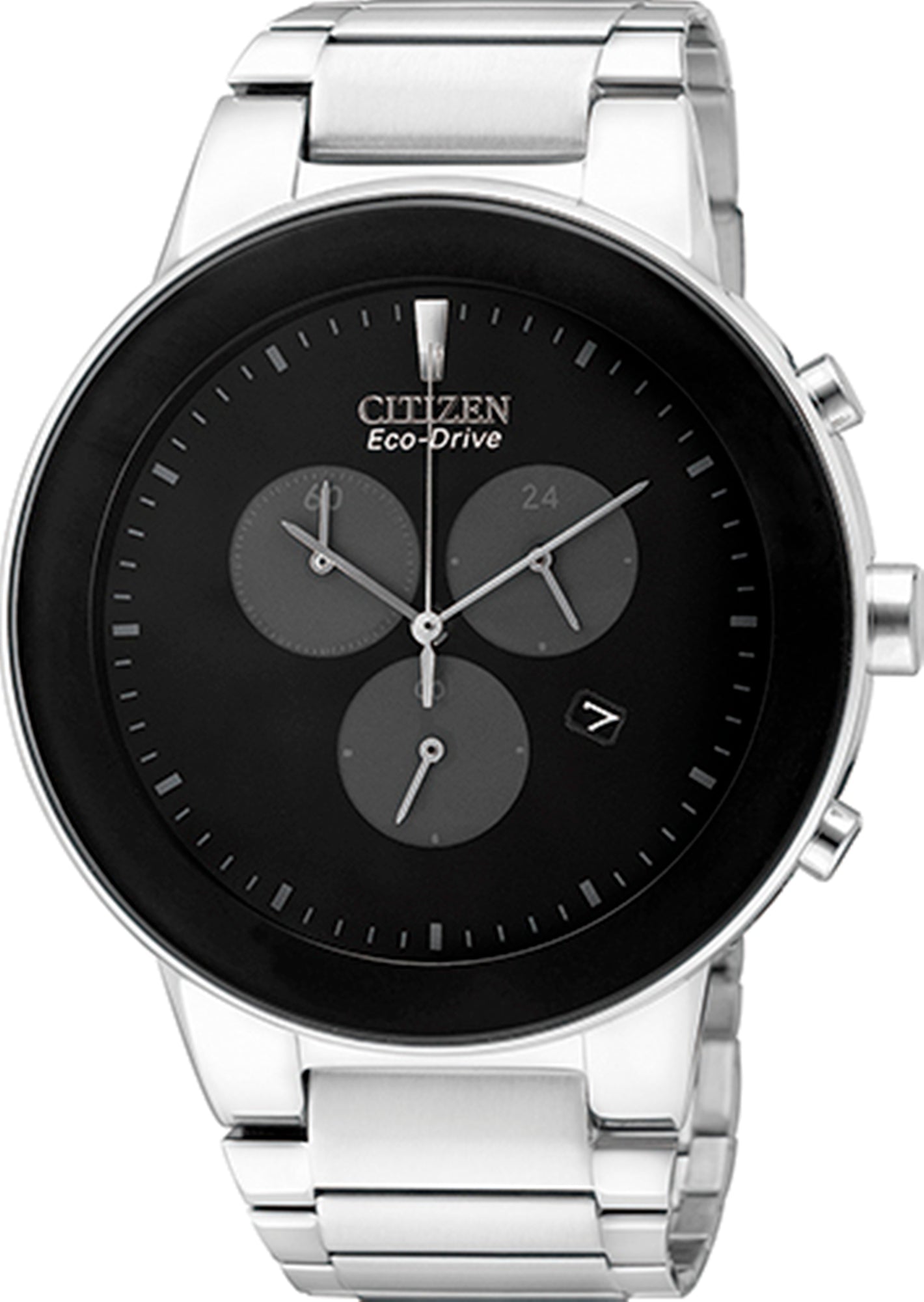 Citizen AT2240-51E Eco-Drive Quartz Chronograph Black Dial with Stainless Steel Watch for Men