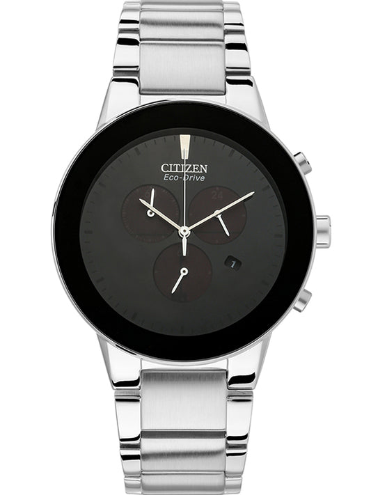 Citizen AT2240-51E Eco-Drive Quartz Chronograph Black Dial with Stainless Steel Watch for Men