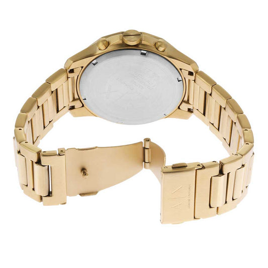 Armani Exchange AX1746I Men's Quartz Chronograph Watch Green Dial Gold Stainless Steel Strap