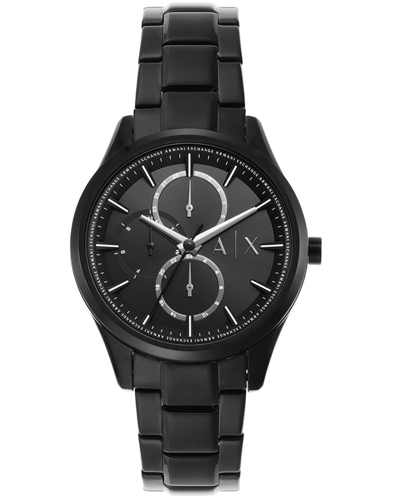 Armani Exchange AX1867I Men's Quartz Multifunction Watch Black Sunray Dial Black Stainless Steel Bracelet