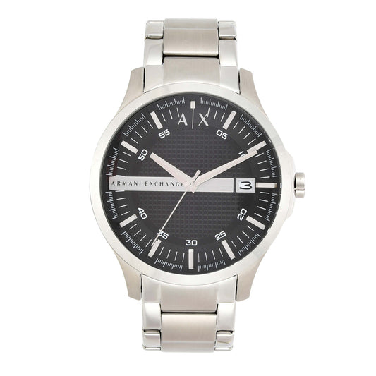 Armani Exchange AX2103 Men's Quartz Analog Watch Black Brushed Dial Silver Stainless Steel Bracelet