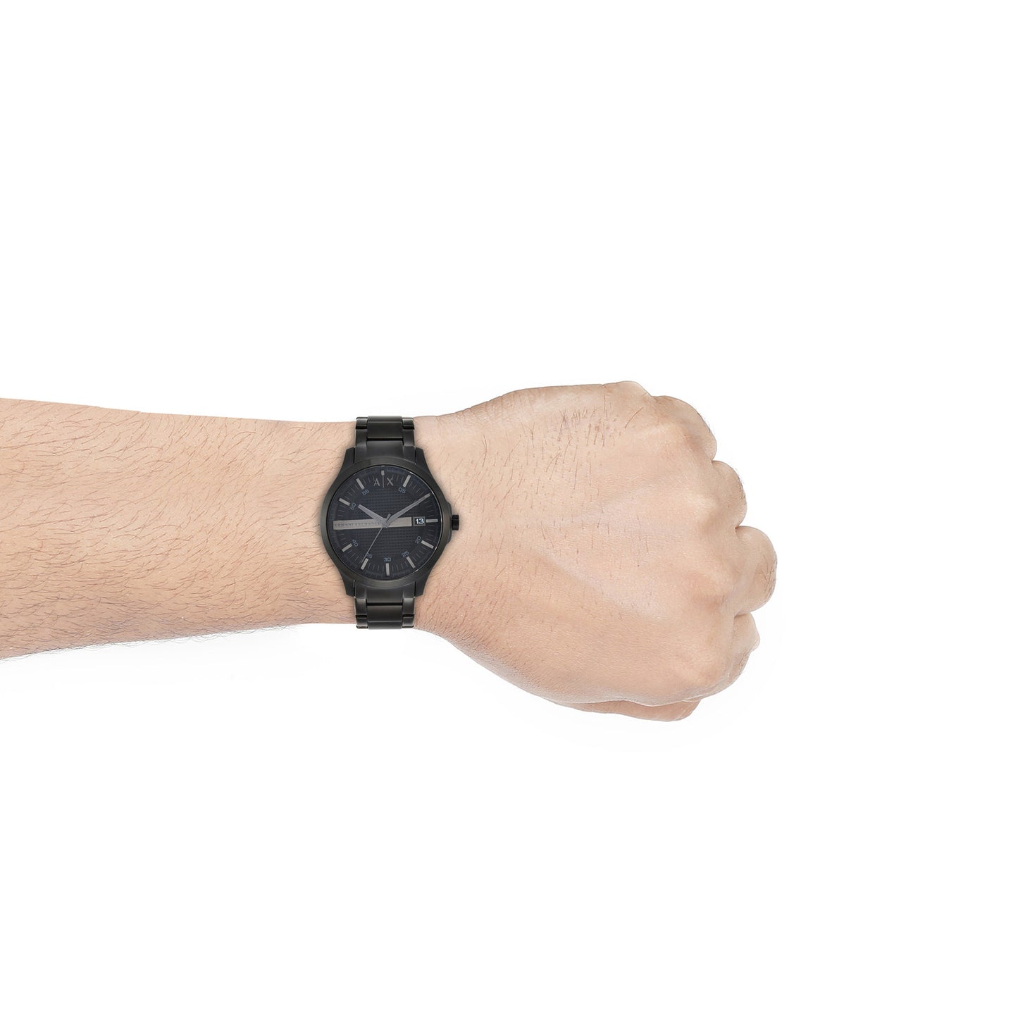Armani Exchange AX2104I Men's Quartz Analog Watch Black Brushed Dial Black Stainless Steel Bracelet