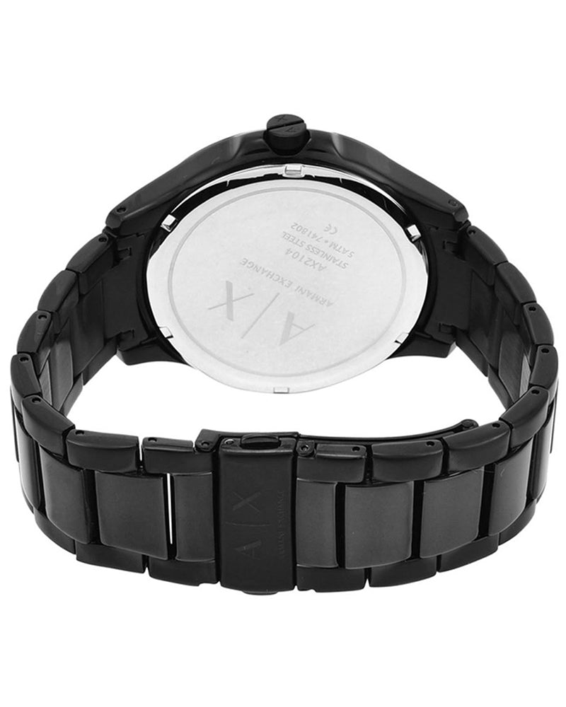 Armani Exchange AX2164I Men's Quartz Chronograph Watch Black Textured Dial Black Stainless Steel Bracelet