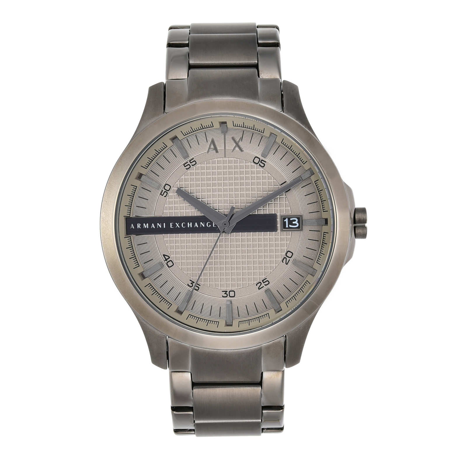 Armani Exchange AX2194I Men's Quartz Analog Watch Grey Etched Dial Gunmetal Stainless Steel Bracelet