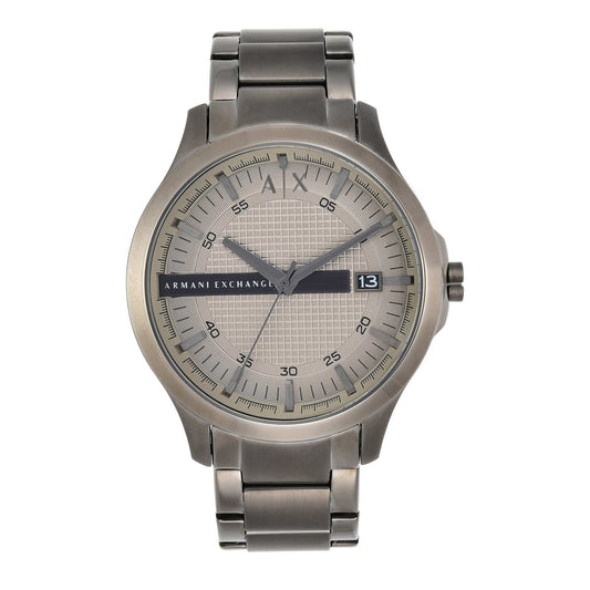 Armani Exchange AX2194I Men's Quartz Analog Watch Grey Etched Dial Gunmetal Stainless Steel Bracelet