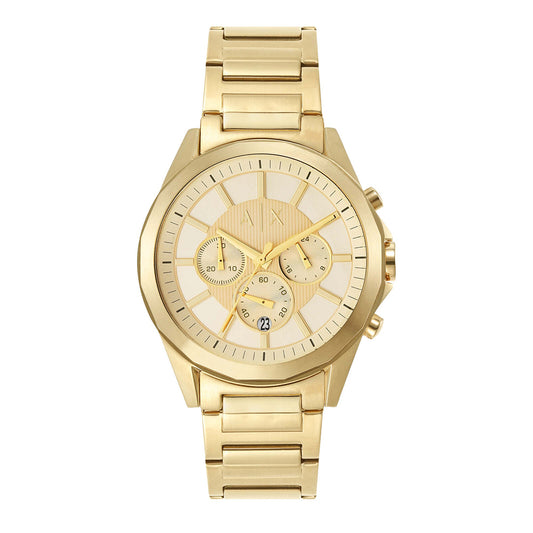 Armani Exchange AX2602 Men's Quartz Chronograph Watch Gold Sunray Dial Gold Stainless Steel Bracelet