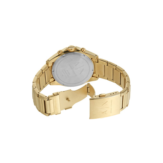 Armani Exchange AX2602 Men's Quartz Chronograph Watch Gold Sunray Dial Gold Stainless Steel Bracelet