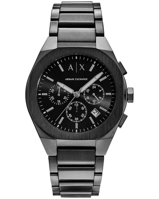 Armani Exchange AX4183I Men's Quartz Chronograph Watch Black Dial Black Stainless Steel Strap