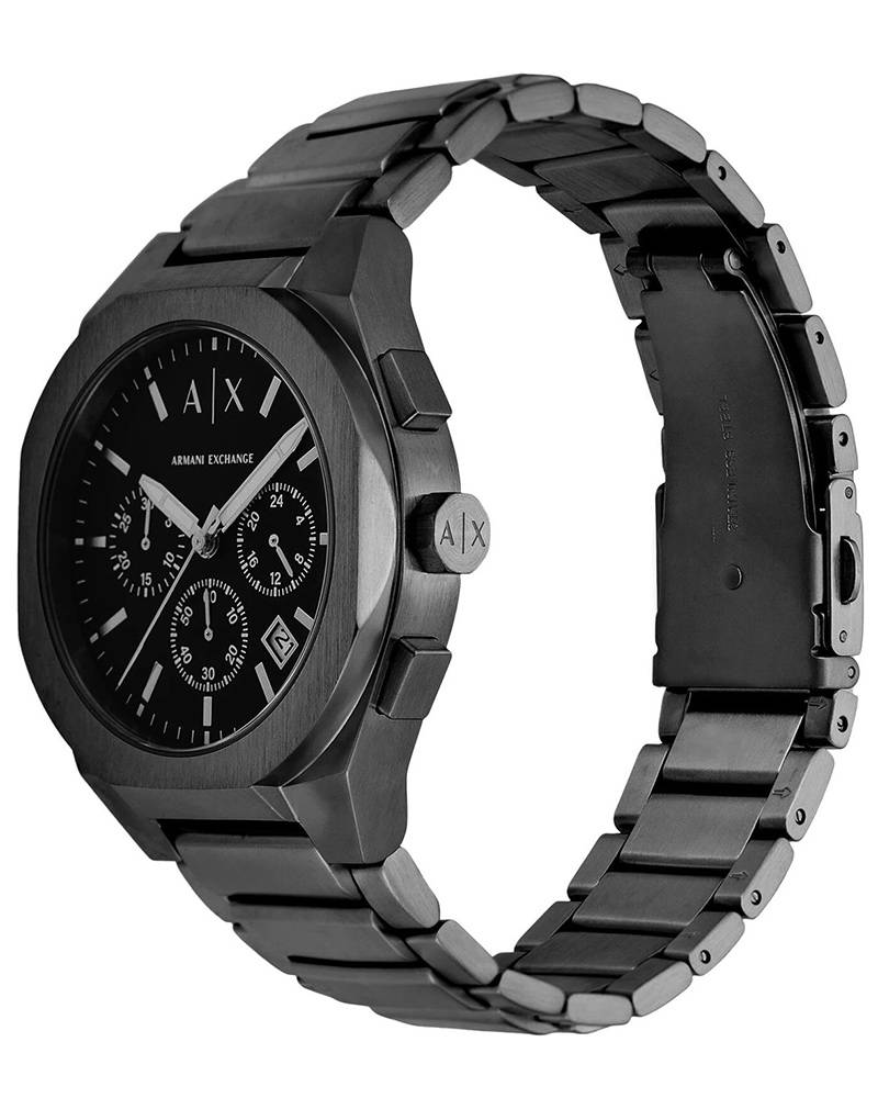 Armani Exchange AX4183I Men's Quartz Chronograph Watch Black Dial Black Stainless Steel Strap