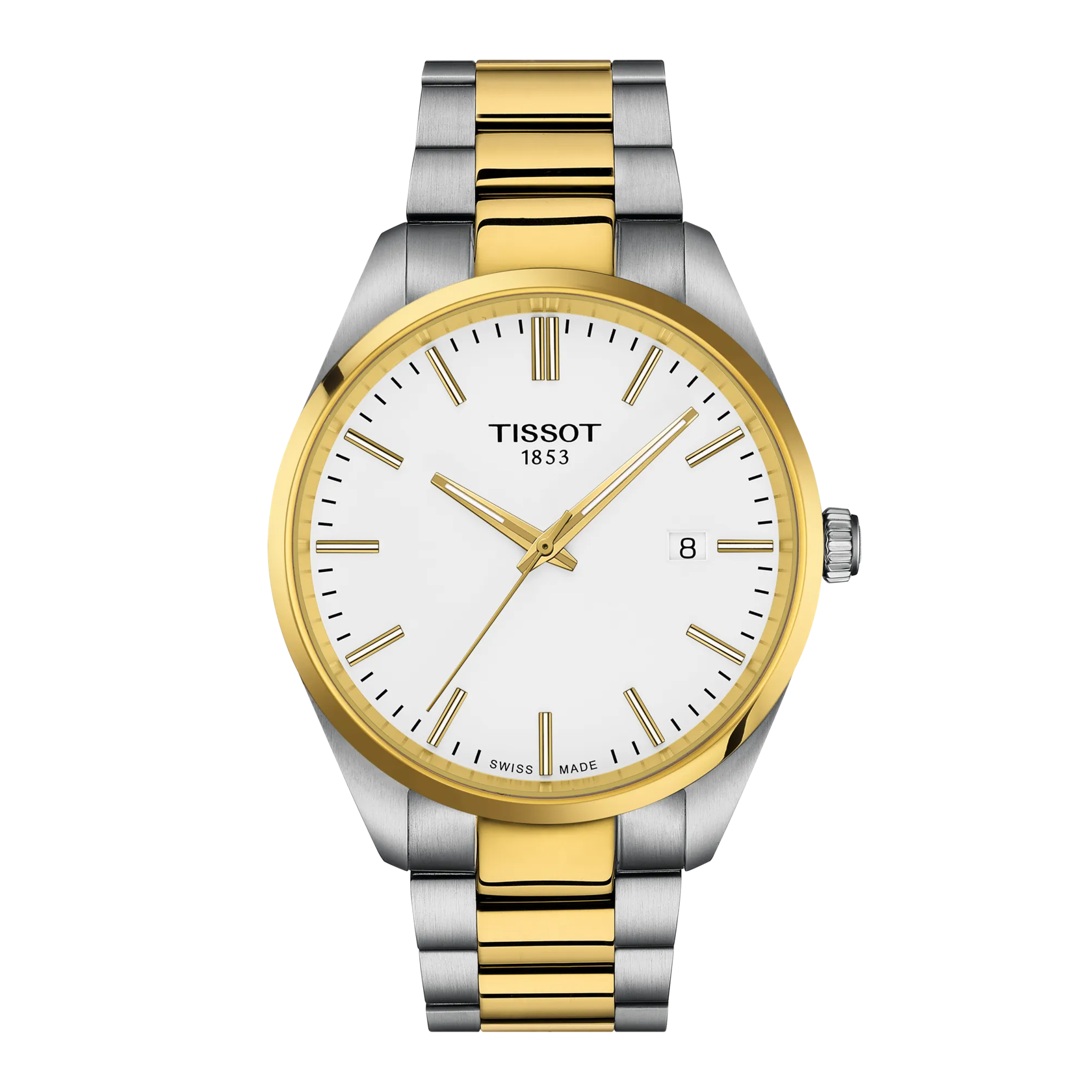 Tissot 1504102201100 PR 100 40mm Swiss Quartz Silver Dial Two-Tone Stainless Steel Men's Watch