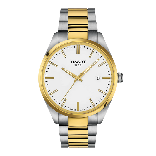 Tissot 1504102201100 PR 100 40mm Swiss Quartz Silver Dial Two-Tone Stainless Steel Men's Watch