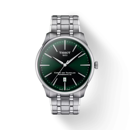 Tissot T1394071109100 Chemin des Tourelles Men Automatic Green Dial Watch