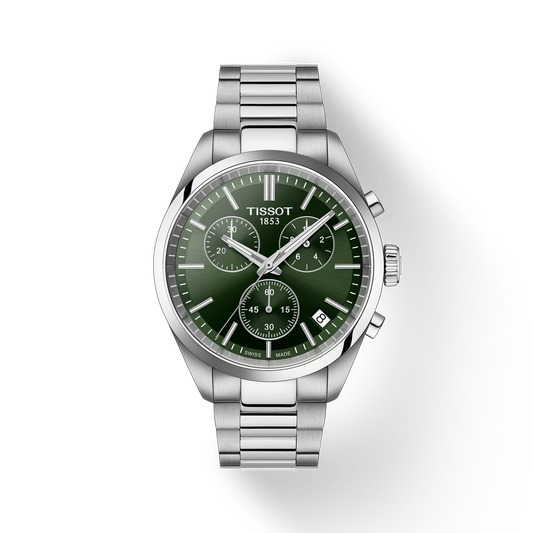 Tissot T1504171109100 PR 100 Men Analog Quartz Chronograph Green Dial Watch
