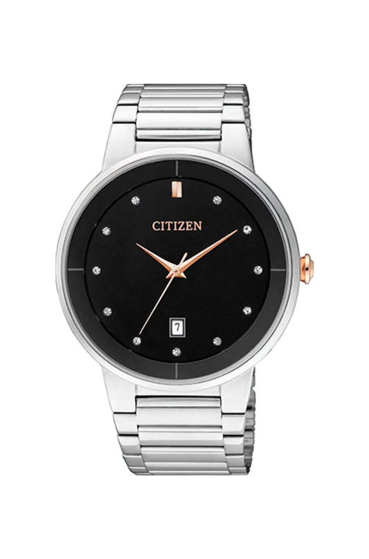 Citizen BI501458E Men’s Black Dial Stainless Steel Analog Watch