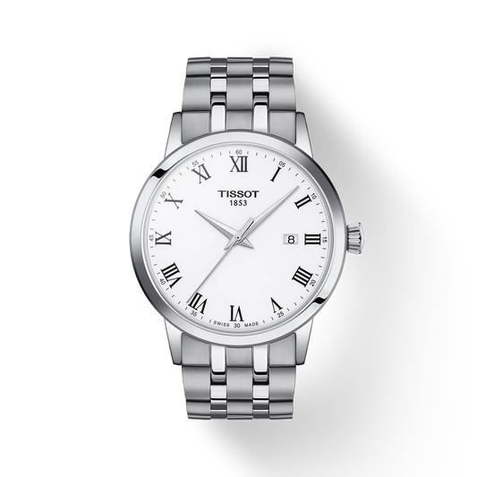 Tissot T1294101101300 White Dial 42 mm Men’s Swiss Quartz Classic Dream Watch – Stainless Steel Case & Bracelet, Sapphire Crystal