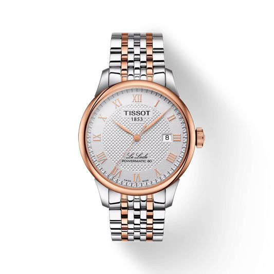 Tissot LE LOCLE T0064072203300 Swiss Automatic Powermatic 80 Silver Dial Two-Tone Stainless Steel Bracelet Watch For Men