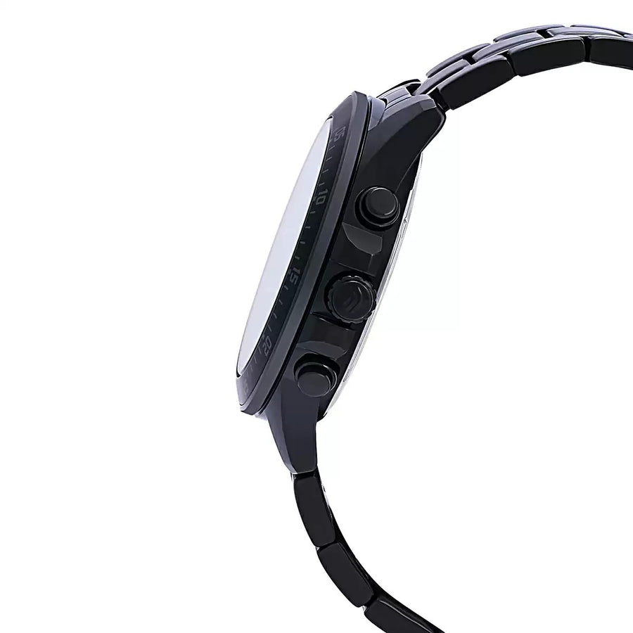 Casio EX414 Edifice Analog Quartz Men’s Chronograph Watch with Black Dial & Stainless Steel Bracelet