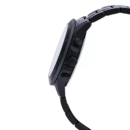 Casio EX414 Edifice Analog Quartz Men’s Chronograph Watch with Black Dial & Stainless Steel Bracelet